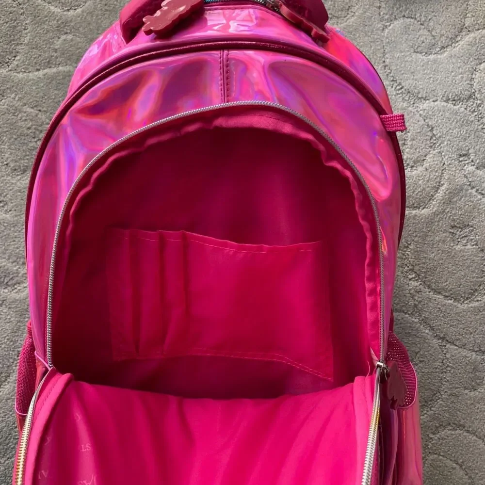 Jasminestar Rolling Backpack 17” girls unicorn flipable & lunchbox, Pencil Case